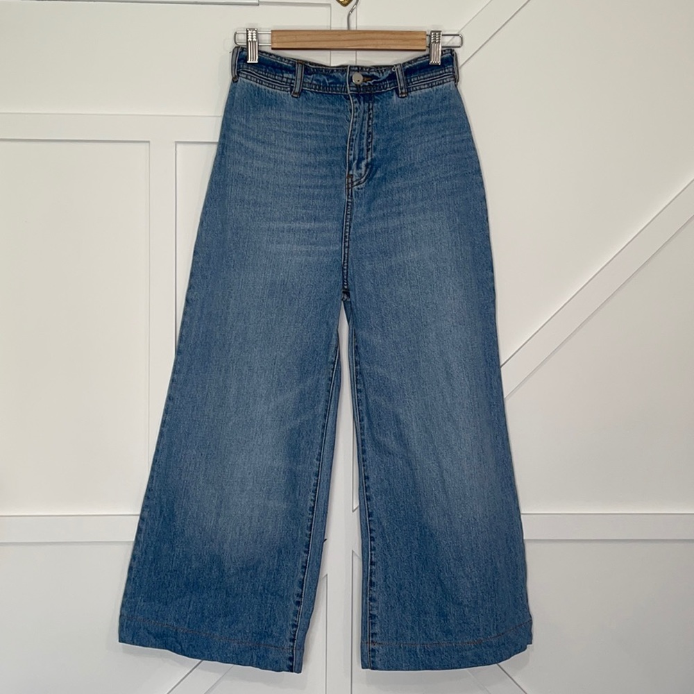 BCBGMaxAzria Blue Wide-Leg Jeans